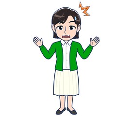 Beautiful woman in a green cardigan