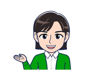 Beautiful woman in a green cardigan