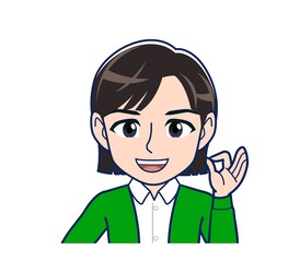 Beautiful woman in a green cardigan