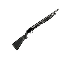 shot gun hand drawn vector illustration