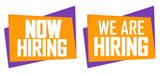 We are Hiring Now banners design template, join our team, vector illustration