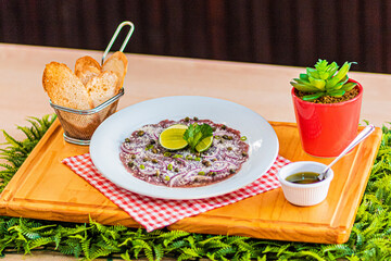 Huge healthy breakfast spread on a table