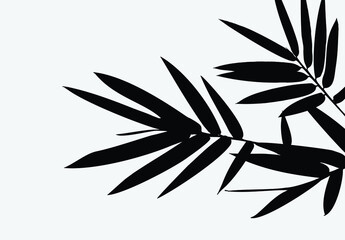 Bamboo leaf composition in design. Vector romantic landscape with bamboo trees on a white and gray background, and various attractive colors make an exclusive design