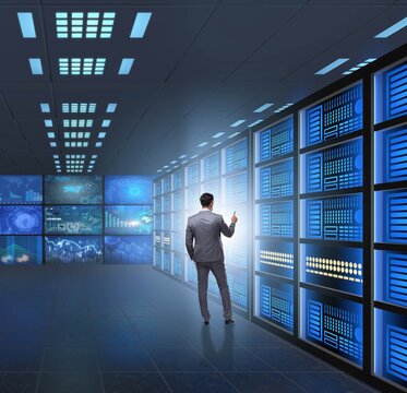 The concept of big data management with businessman