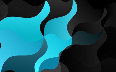 Dark BLUE vector background with bent lines.