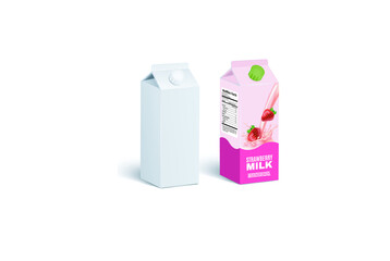 strawberry milk packaging design and others blank