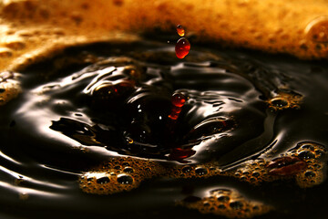 Macro shot of coffee droplet