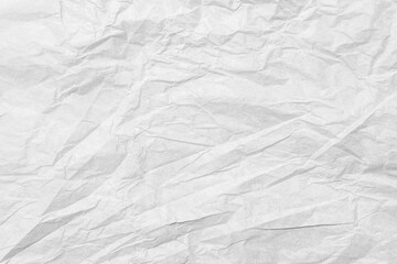 White crumpled paper texture background and free space