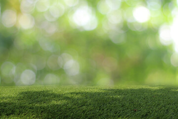Natural green background It is a lawn with a blurred green background. Bokeh can be used as a background.