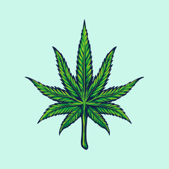 Weed Leaf, Marijuana Illustrations for your work Logo merchandise clothing line, stickers and poster elements