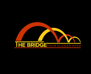 abstract bridge in letter b logo design template emblem symbol