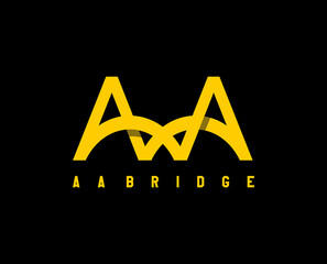 logotype letter AA in shape of bridge. bridge logo designfor architecture vector logo. design. icon. symbol. sign