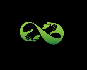 Symbol of infinity Helping , isolated vector design