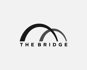 abstract bridge in letter b logo design template emblem symbol