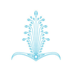 羽根つきティアラ　線画イラスト_03