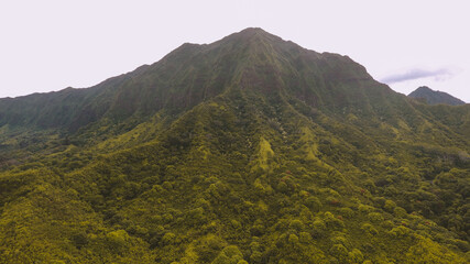 Fototapeta na wymiar Aerial Maunawili Valley, Oahu, Hawaii 