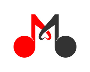 M letter formed from music note