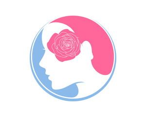 Beauty woman face with rose