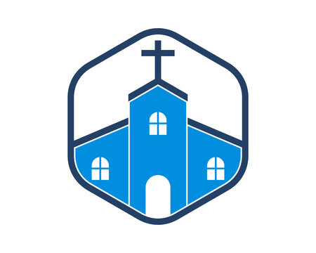 recommend clip art: Church inside the hexagon shape