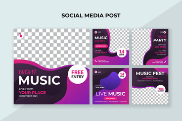 Night music social media post template