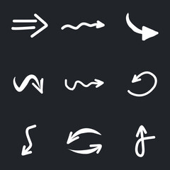 Set of rough hand drawn, grunge, handmade elements arrows, waypoints EPS Vector