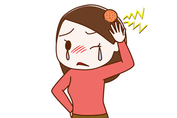 ぶつけてたんこぶが出来た女性