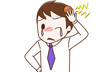 ぶつけてたんこぶが出来た男性