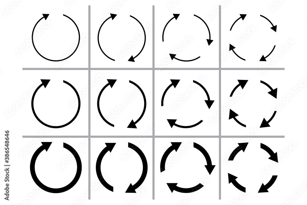 Poster circular arrow icon. reset symbol. reload and sync template. movement sign. vector illustration. sto