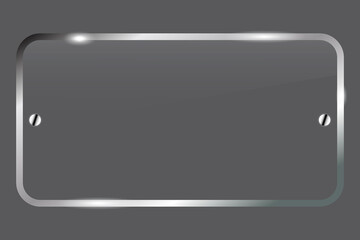 Transparent glass vector. Plastic glossy rectangle. A clean plexiglass plate. Stock image. EPS 10.