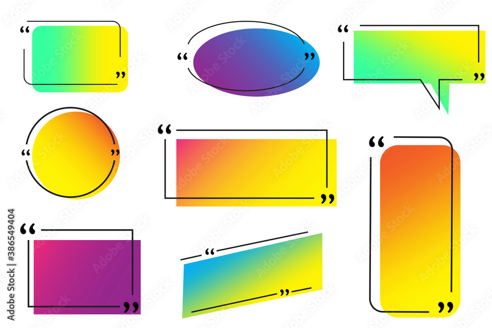 Poster boxes for text. vector frame for quotes. chat bubble template. comment form. stock image. eps 10.