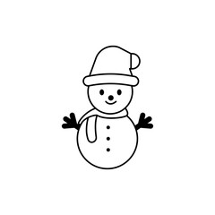 Snowman line icon. winter symbol. Design template vector