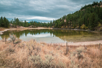 Mineral lake and endangered antelope brush habitat in the Okanagan Valley