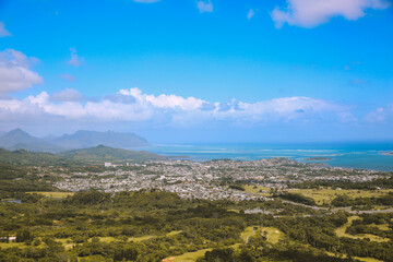 Fototapeta na wymiar Kaneohe, Nuuanu Pali Lookout, Oahu, Hawaii 