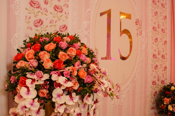 flowers on a wooden background