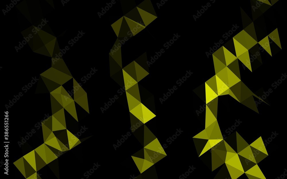 Wall mural dark black vector abstract polygonal texture.