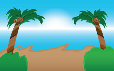 Fototapeta na wymiar Illustration vector graphic of Beach background 