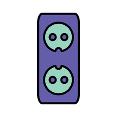 Electric Socket Icon Color Design Vector Template Illustration