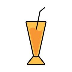 Drink Glasses Flat Icon Color Design Vector Template Illustration