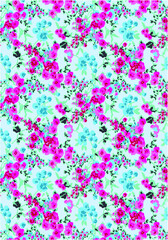 Boundless pattern of very good bright flowers. Vector eucalyptus leaves and colorful botanical summer background. Non-stop flower pattern for wedding design, print, textile, fabric, paper
