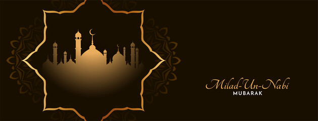 Obraz premium Milad un Nabi mubarak islamic religious banner
