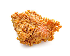 hot and crispy fried chicken isolated on a white background
