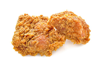 hot and crispy fried chicken isolated on a white background