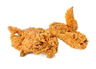 hot and crispy fried chicken isolated on a white background