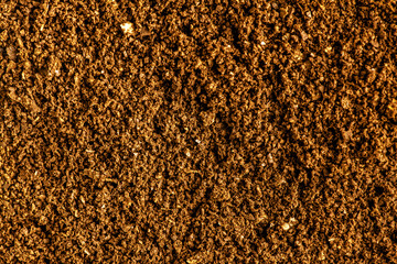 ground coffee texture background. ground coffee closeup