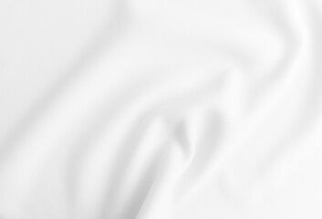 Rippled white cloth background. Fabric texture.