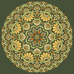 Mandala pattern color Stencil doodles sketch good mood - 386556226
