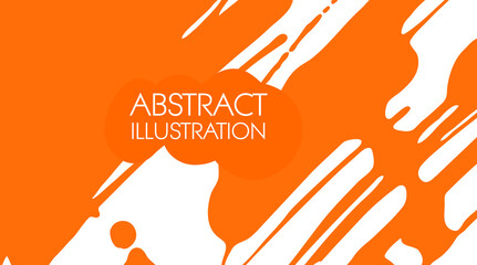 Cool vector bright poster with abstract ink color elements.