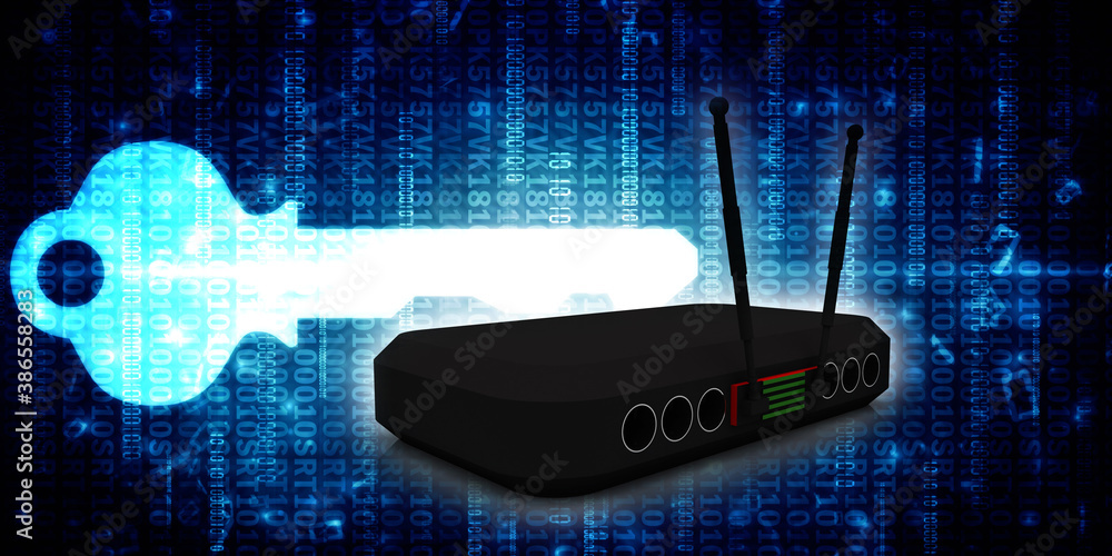 Poster 3d rendering transmitter wifi