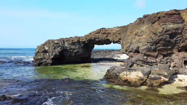 To Vo gate ( The stone gate arch) on Ly Son Island, Quang Ngai Province, Vietnam