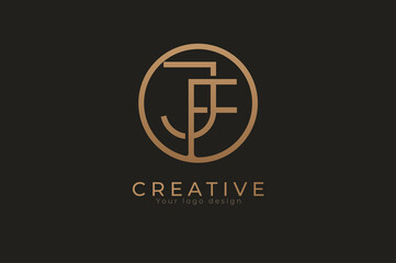 Obraz premium Abstract initial letter J and F logo, usable for branding and business logos, Flat Logo Design Template, vector illustration